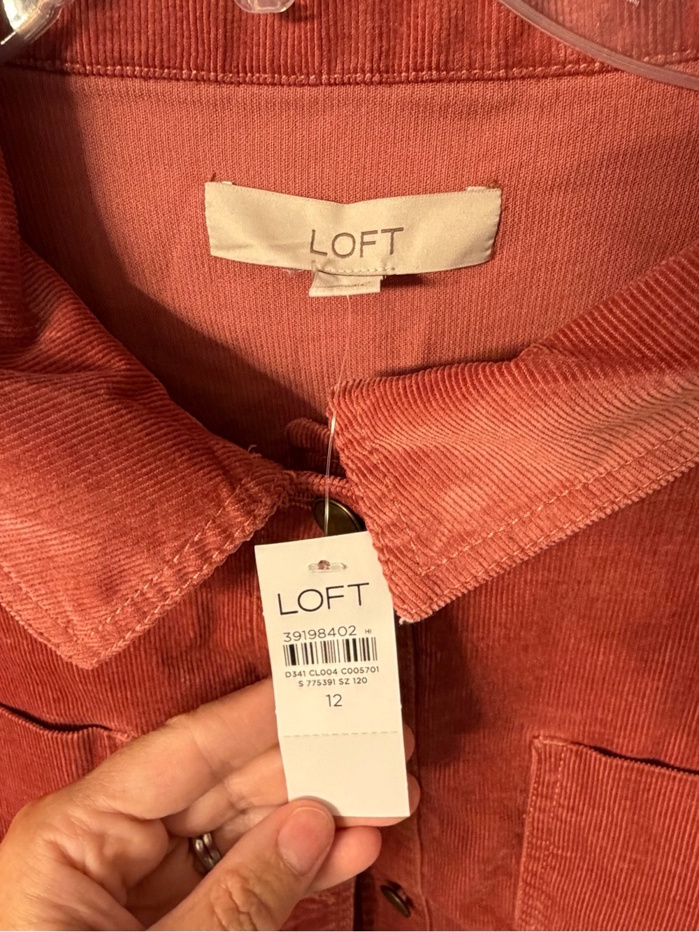 LOFT Pink Corduroy Utility Jacket - Picture 3 of 3